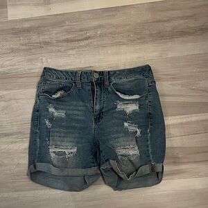 SO Blue Distressed Jean Shorts